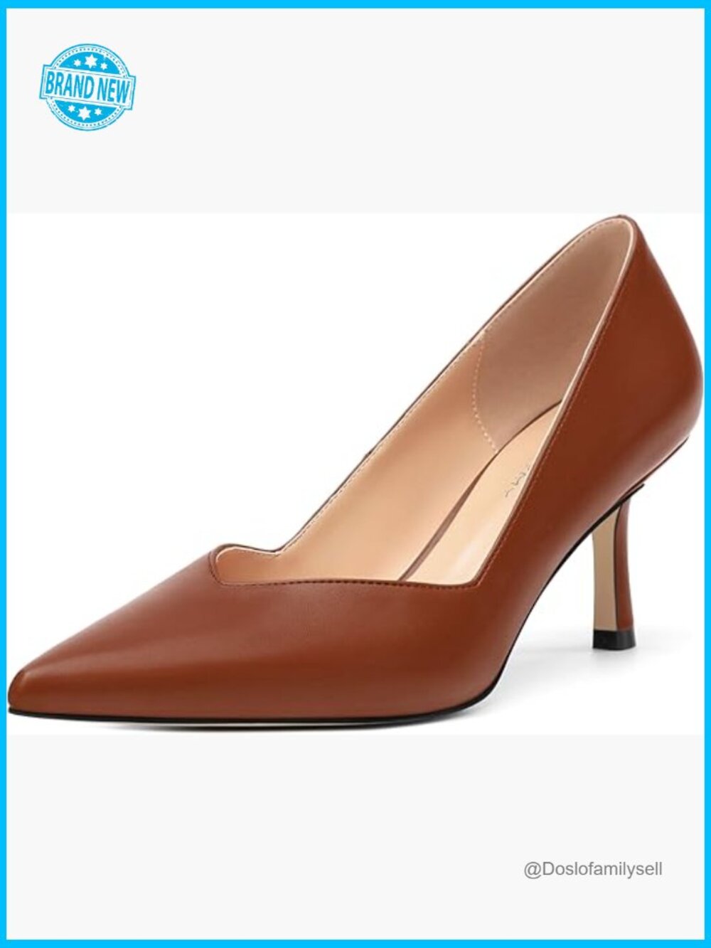 Classic Pointed Toe Kitten Heel Pumps Comfortable Mid Heel Dress Shoes Slip-On